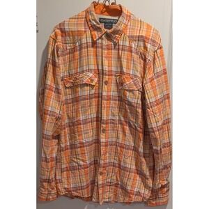 EXOFFICIO Mens Plaid Long Sleeve Button Up Shirt Size M Packable